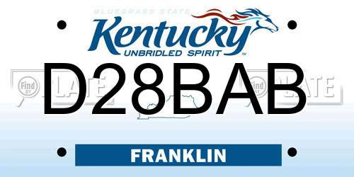 D28BAB Kentucky License Plate
