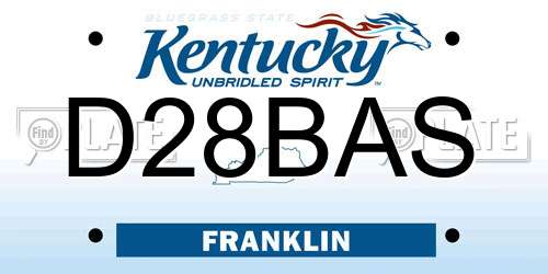 D28BAS Kentucky License Plate