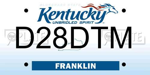 D28DTM Kentucky License Plate
