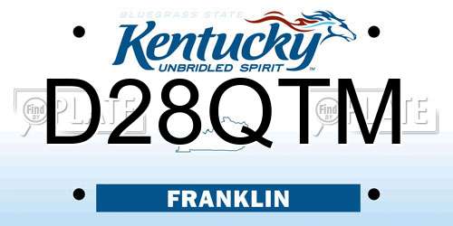 D28QTM Kentucky License Plate
