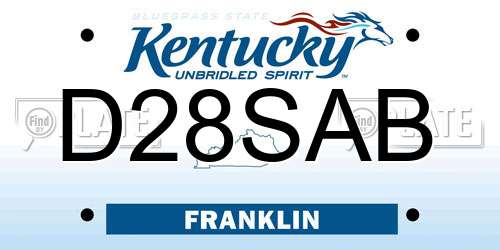 D28SAB Kentucky License Plate