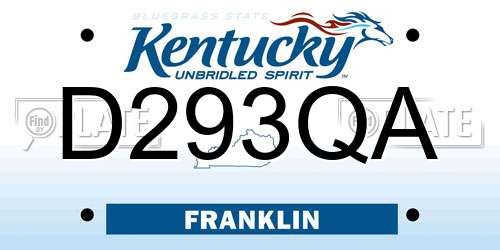 D293QA Kentucky License Plate