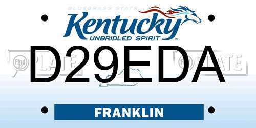 D29EDA Kentucky License Plate