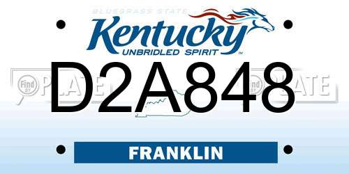 D2A848 Kentucky License Plate