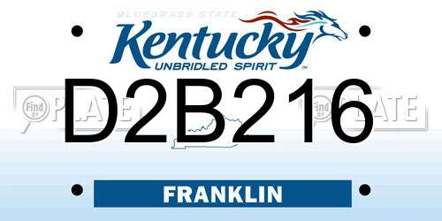 D2B216 Kentucky License Plate