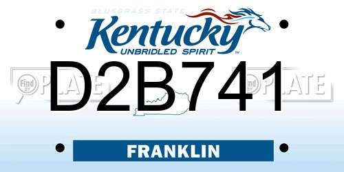 D2B741 Kentucky License Plate