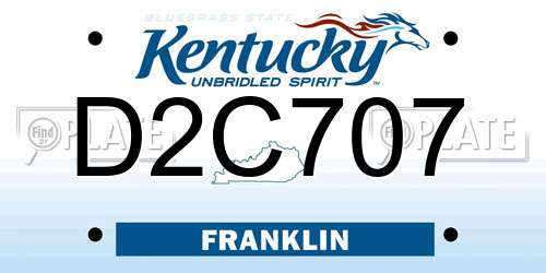 D2C707 Kentucky License Plate