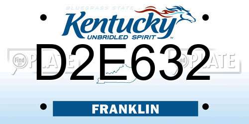 D2E632 Kentucky License Plate
