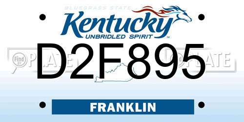 D2F895 Kentucky License Plate