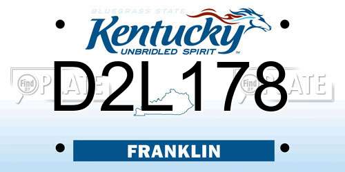 D2L178 Kentucky License Plate