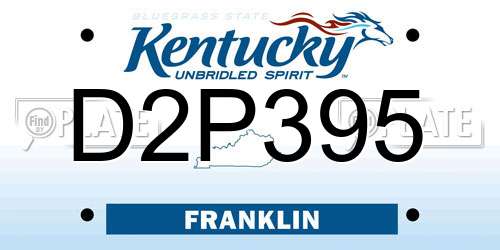 D2P395 Kentucky License Plate