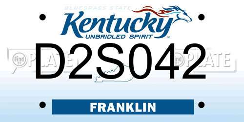 D2S042 Kentucky License Plate