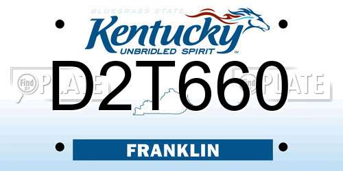 D2T660 Kentucky License Plate