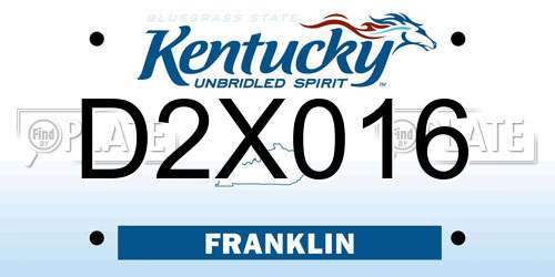 D2X016 Kentucky License Plate