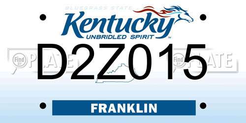 D2Z015 Kentucky License Plate