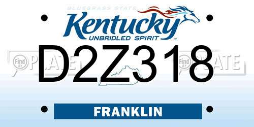 D2Z318 Kentucky License Plate