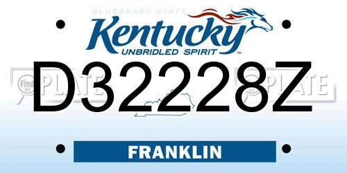 D32228Z Kentucky License Plate