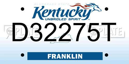 D32275T Kentucky License Plate