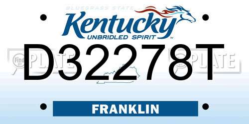 D32278T Kentucky License Plate
