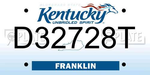 D32728T Kentucky License Plate