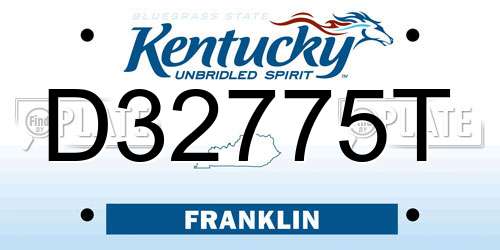 D32775T Kentucky License Plate