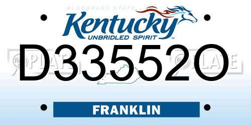 D33552O Kentucky License Plate