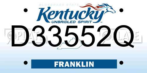 D33552Q Kentucky License Plate