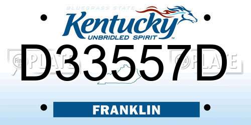 D33557D Kentucky License Plate