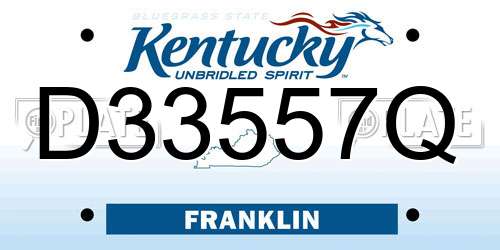 D33557Q Kentucky License Plate