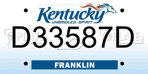 D33587D Kentucky License Plate