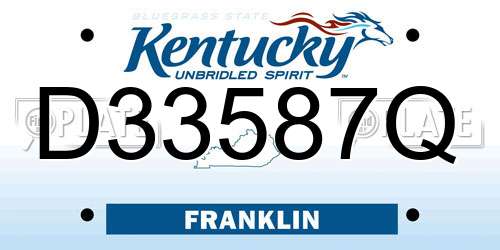 D33587Q Kentucky License Plate