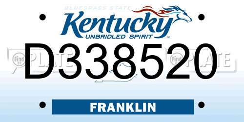 D338520 Kentucky License Plate