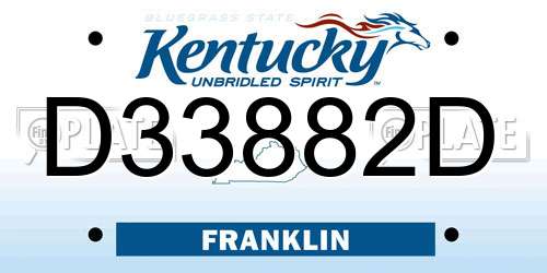 D33882D Kentucky License Plate