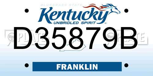 D35879B Kentucky License Plate