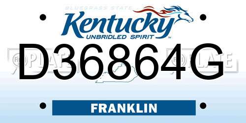 D36864G Kentucky License Plate
