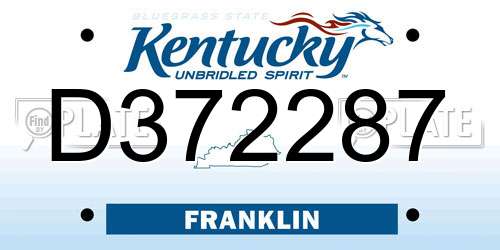 D372287 Kentucky License Plate