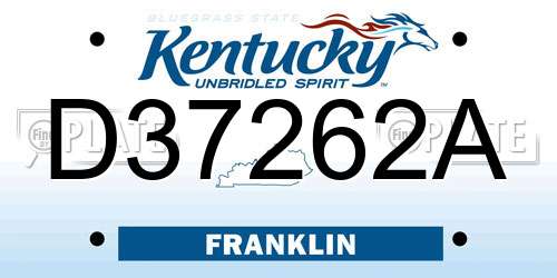 D37262A Kentucky License Plate