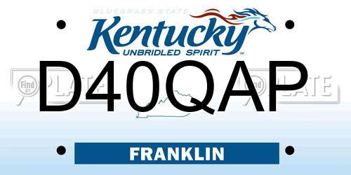 D40QAP Kentucky License Plate