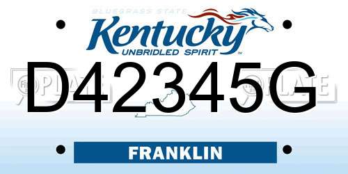 D42345G Kentucky License Plate