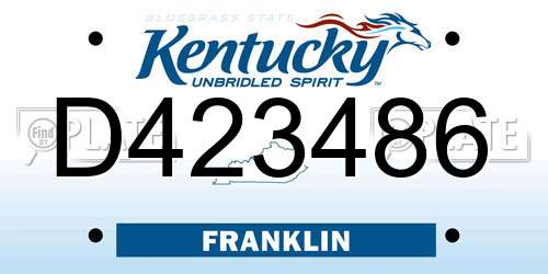 D423486 Kentucky License Plate