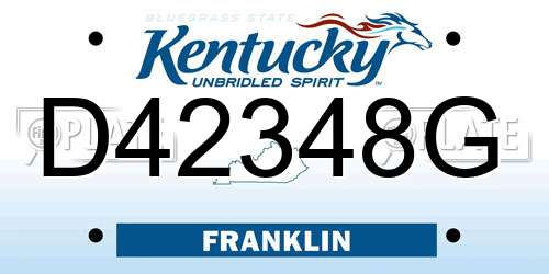 D42348G Kentucky License Plate