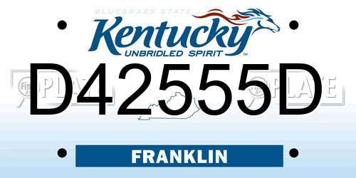 D42555D Kentucky License Plate