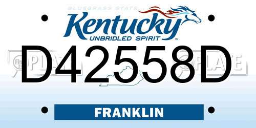 D42558D Kentucky License Plate