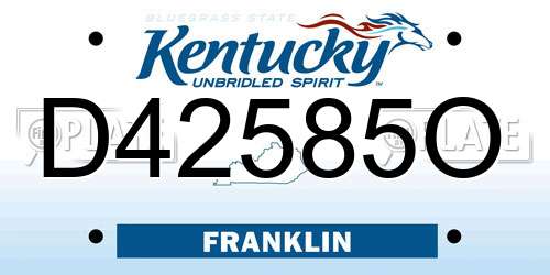 D42585O Kentucky License Plate