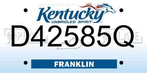 D42585Q Kentucky License Plate