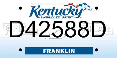 D42588D Kentucky License Plate