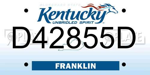 D42855D Kentucky License Plate