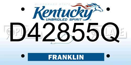 D42855Q Kentucky License Plate