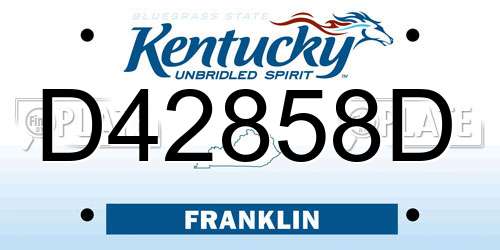 D42858D Kentucky License Plate