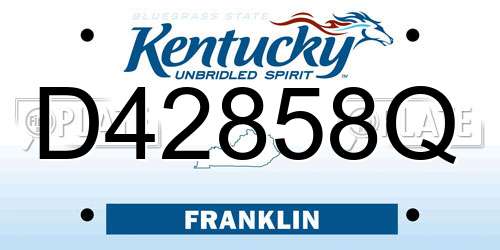 D42858Q Kentucky License Plate